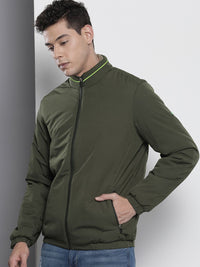 The Indian Garage Co Men Solid Zip-Front Bomber Jacket