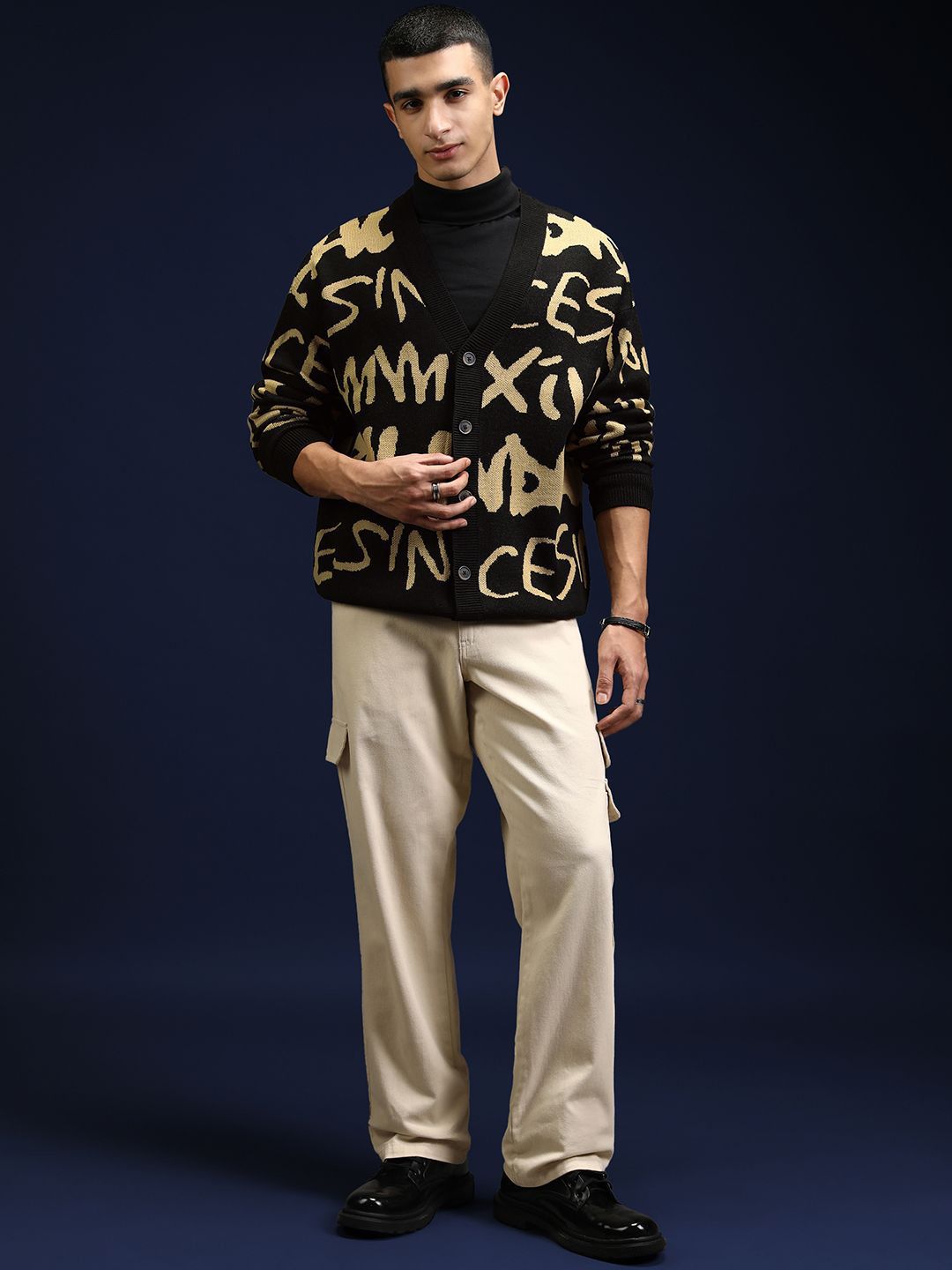 HIGHLANDER Men Typography Cardigan