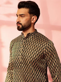Motif Etnik Anouk Rekaan Tenunan Kurta Lurus Kolar Mandarin