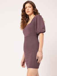 DressBerry Midnight Mystique Puff Sleeve Bodycon Mini Dress