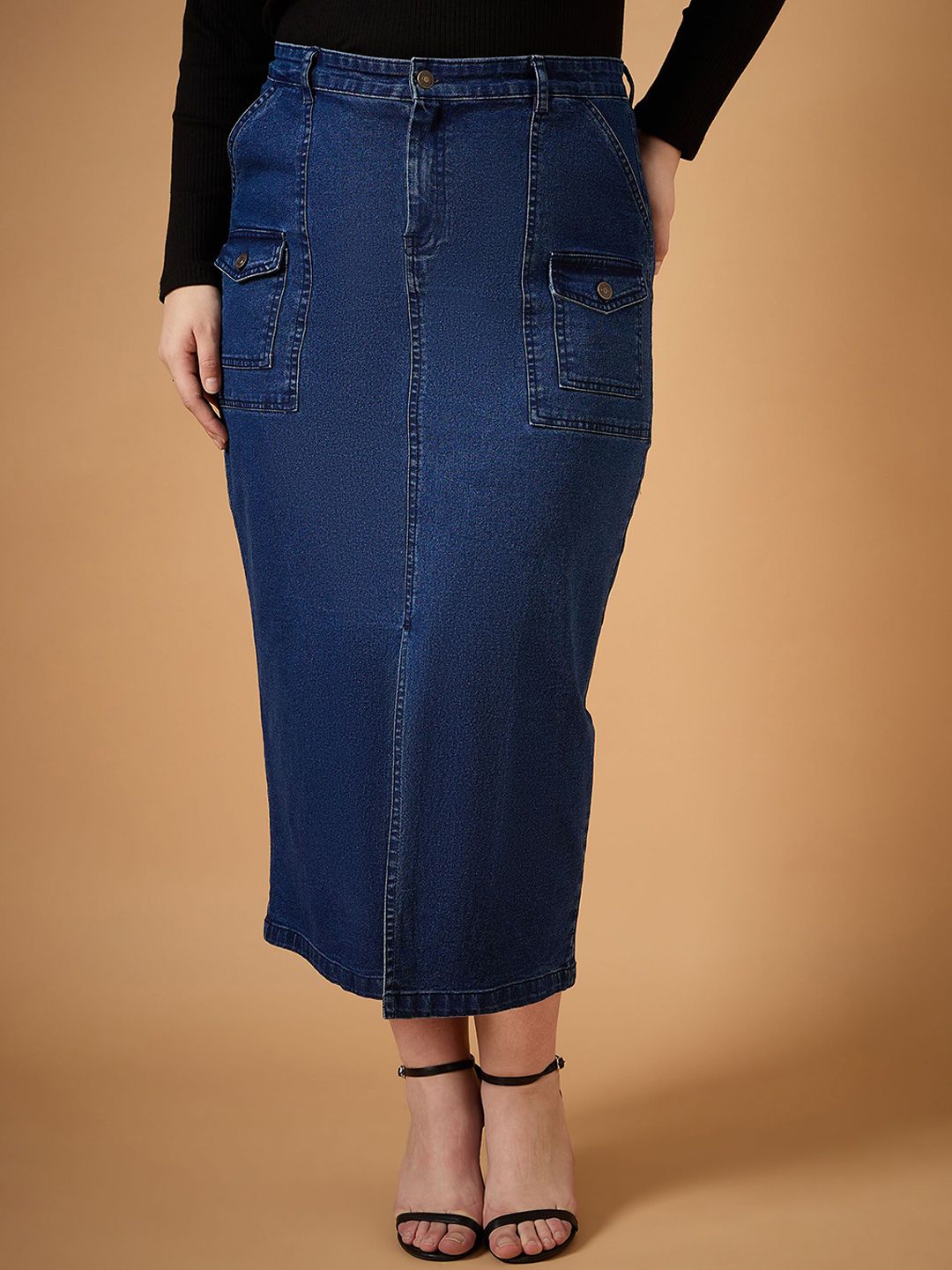 SASSAFRAS Curve Pencil Midi Skirt