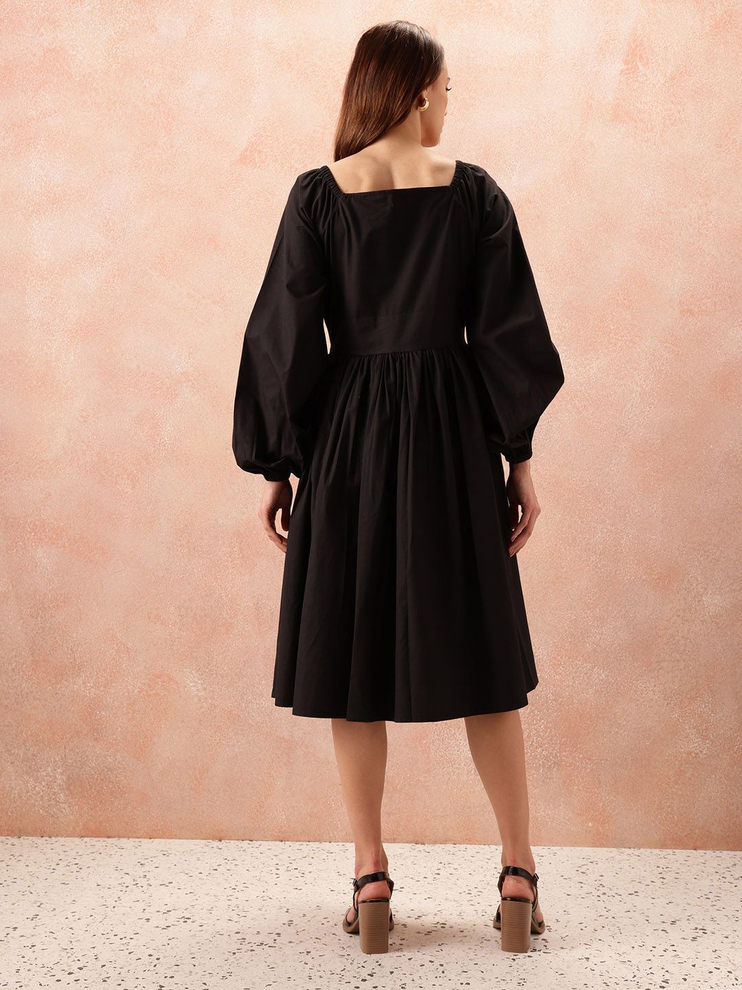 all about you Floral Embroidered Puff Sleeve Fit & Flare Dress