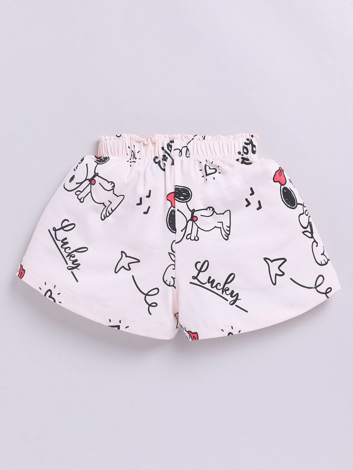 Happy Faces Girls Snoopy Printed Pure Cotton Shorts