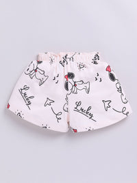 Happy Faces Girls Snoopy Printed Pure Cotton Shorts