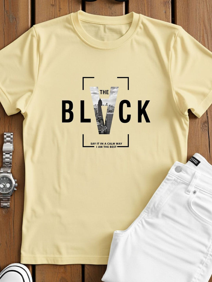 ADRO Typography Printed Short Sleeves Cotton Regular Fit T-shirt