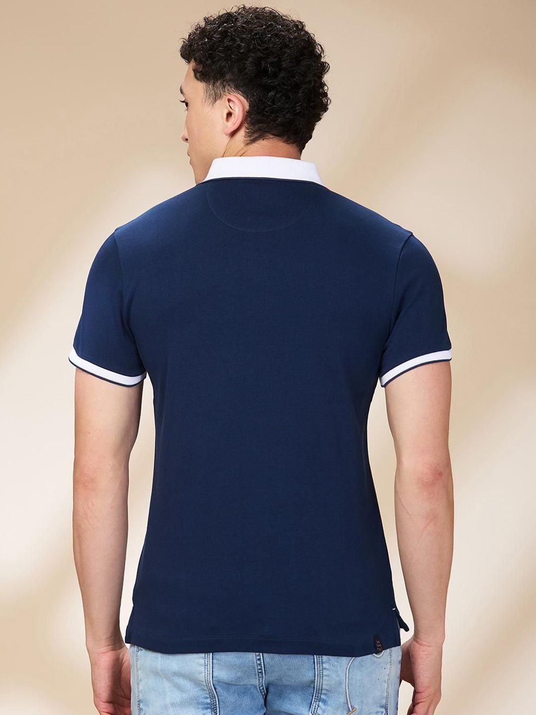 Being Human Men Solid Polo Collar Cotton Slim Fit T-shirt