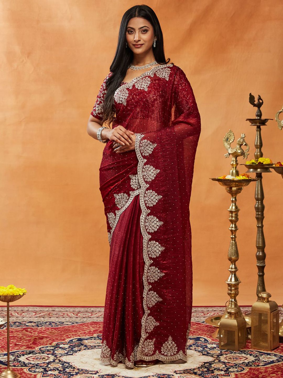 kasee Saree Labuci Bersulam Berhias