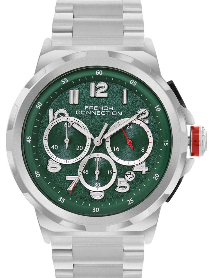 French Connection Men Dial & Stainless Steel Bracelet Style Straps Analogue Watch FCM04NSM