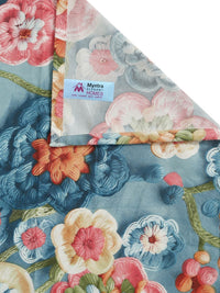 Myntra Elegant Blue Floral Printed 300 TC Single 7D Bedsheet with 1 Pillow Cover