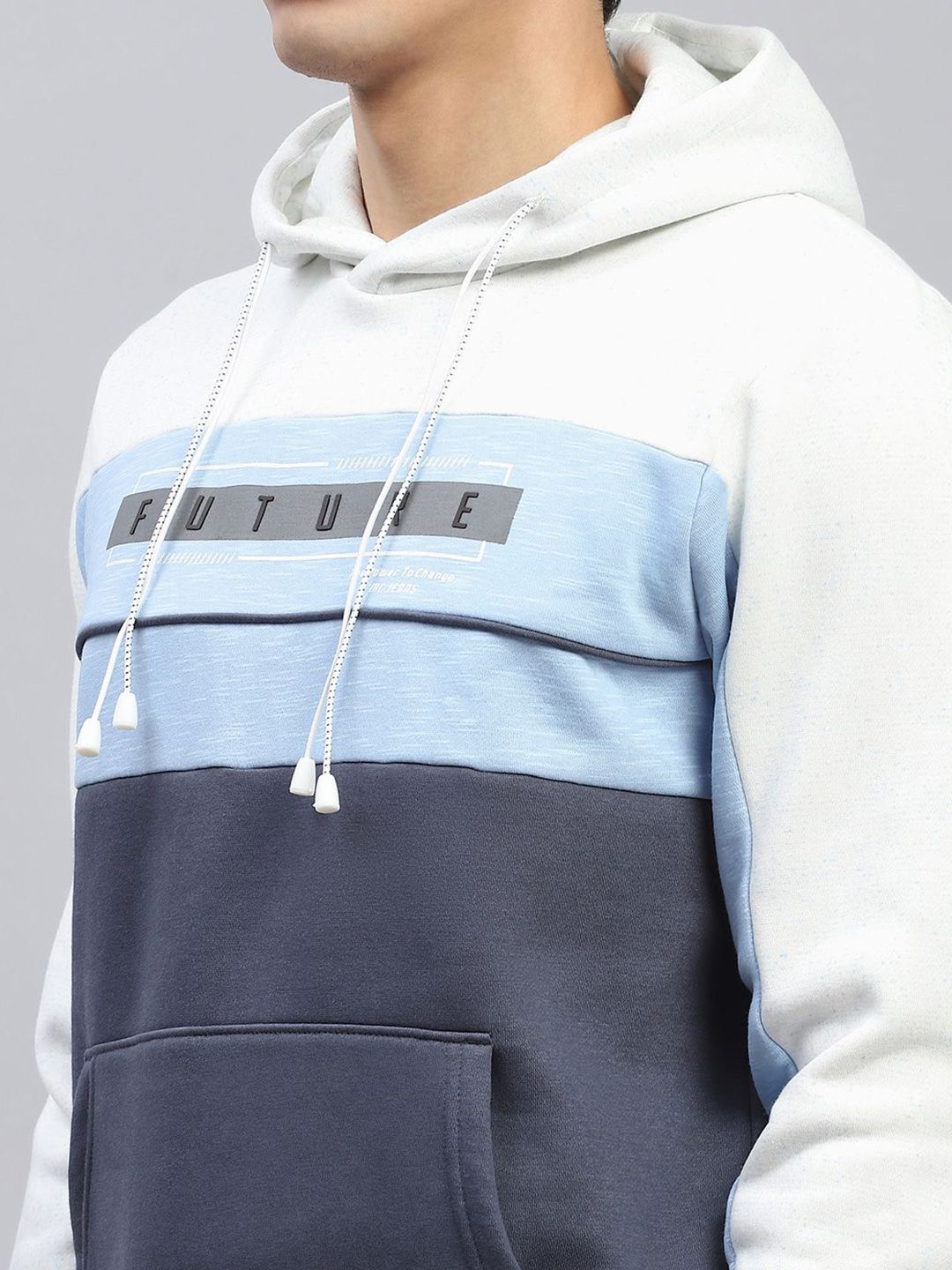 Monte Carlo Men Colourblocked Hooded Cotton Sweatshirt