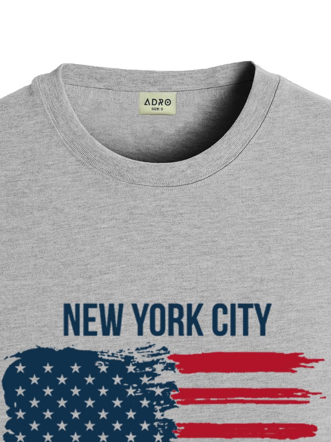 ADRO Men Grey Melange Tshirts