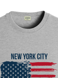 ADRO Men Grey Melange Tshirts