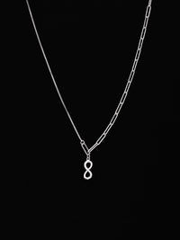 PANASH 925 Sterling Silver Rhodium-Plated Cubic Zirconia-Studded Classic Necklace