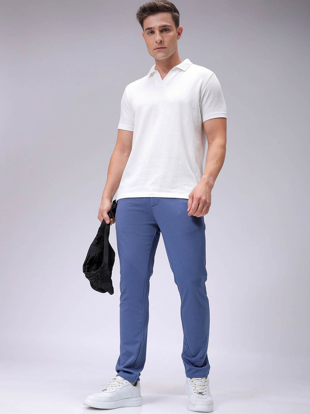 The Indian Garage Co. X Luxe Men Textured Slim Fit Trousers