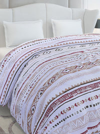 Monte Carlo White & Brown Ethnic Motifs Mild Winter 210 GSM Double Bed Duvet