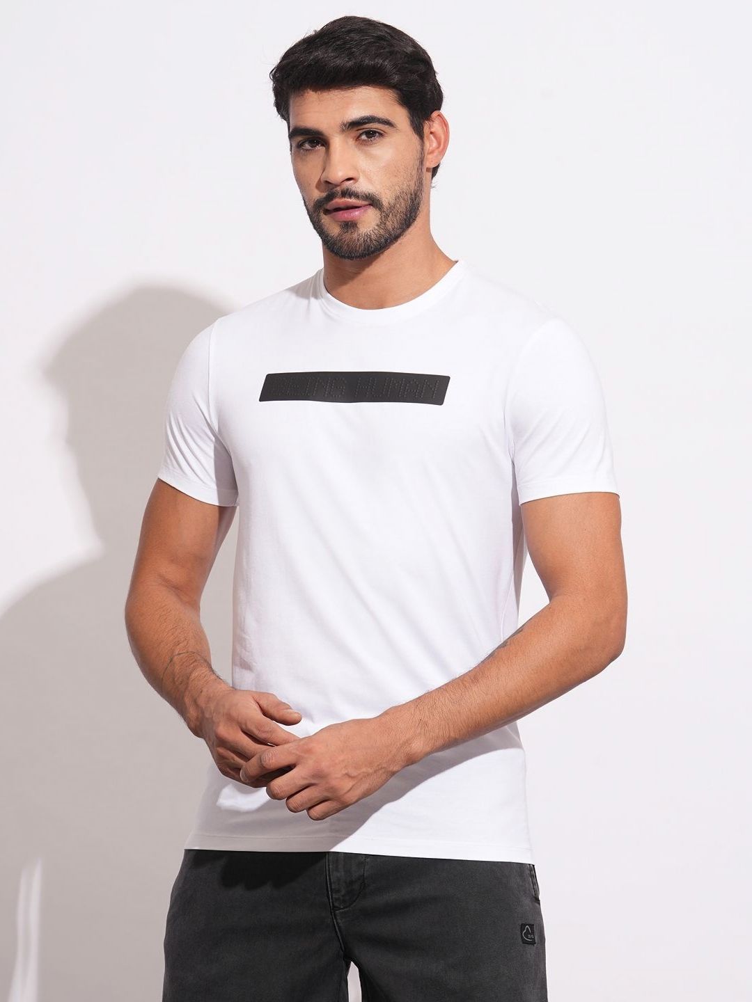 Being Human Men Brand Logo Printed Slim Fit T-shirt