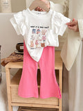 YK Girls Printed Top With Trouser Clothing Set