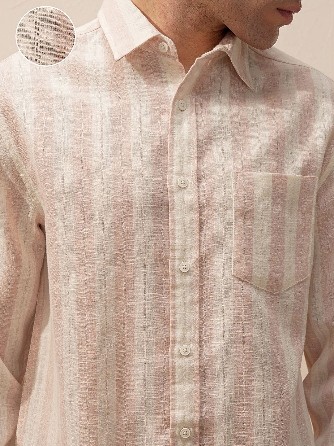HIGHLANDER Striped Spread Collar Long Sleeves Relaxed Fit Casual Shirt