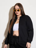 SASSAFRAS Curve Women Plus Size Front-Open Sweatshirt