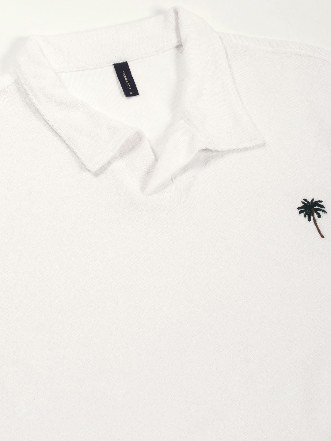 Thomas Scott Men Solid Polo Collar Cotton Relaxed Fit T-Shirt