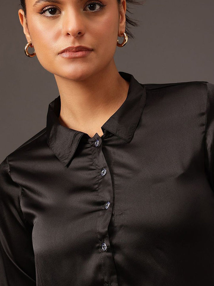 STREET 9 Women Edgy Slim Fit Opaque Casual Shirt