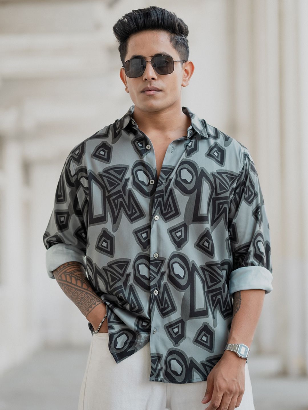 Powerlook Men Opaque Printed Casual Shirt