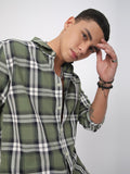 VASTRADO Men Classic Slim Fit Opaque Checked Pure Cotton Casual Shirt