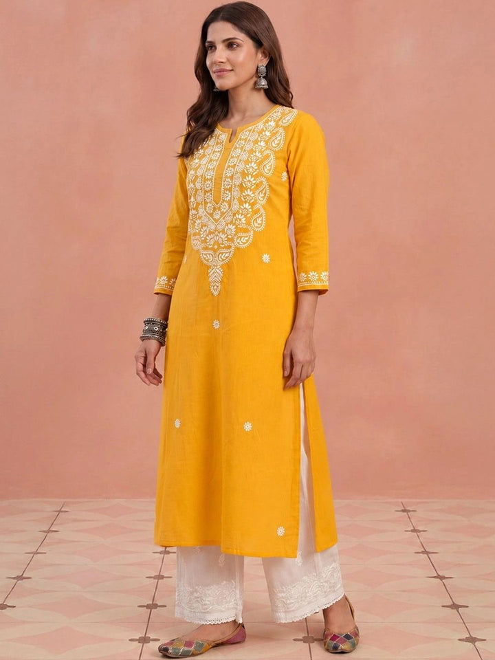 Rumah Wanita Chikankari Sulam Kurta Chikankari