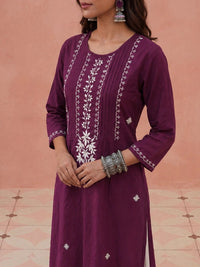 Kurta Sulam Benang Sulam Wanita Rumah Chikankari