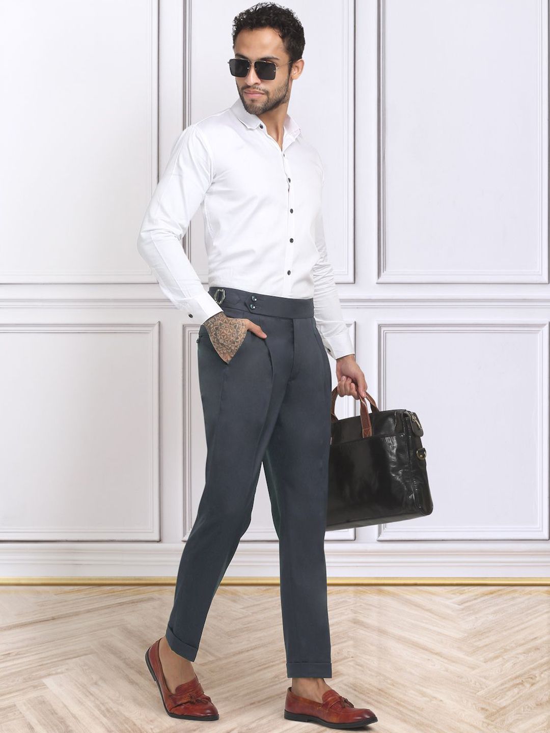 KLOTTHE Men Slim Fit Gurkha pants