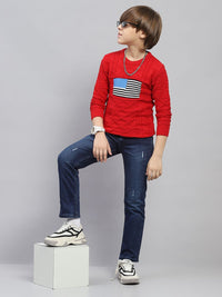 Monte Carlo Boys Cable Knit Self Design Cotton Winter Pullover