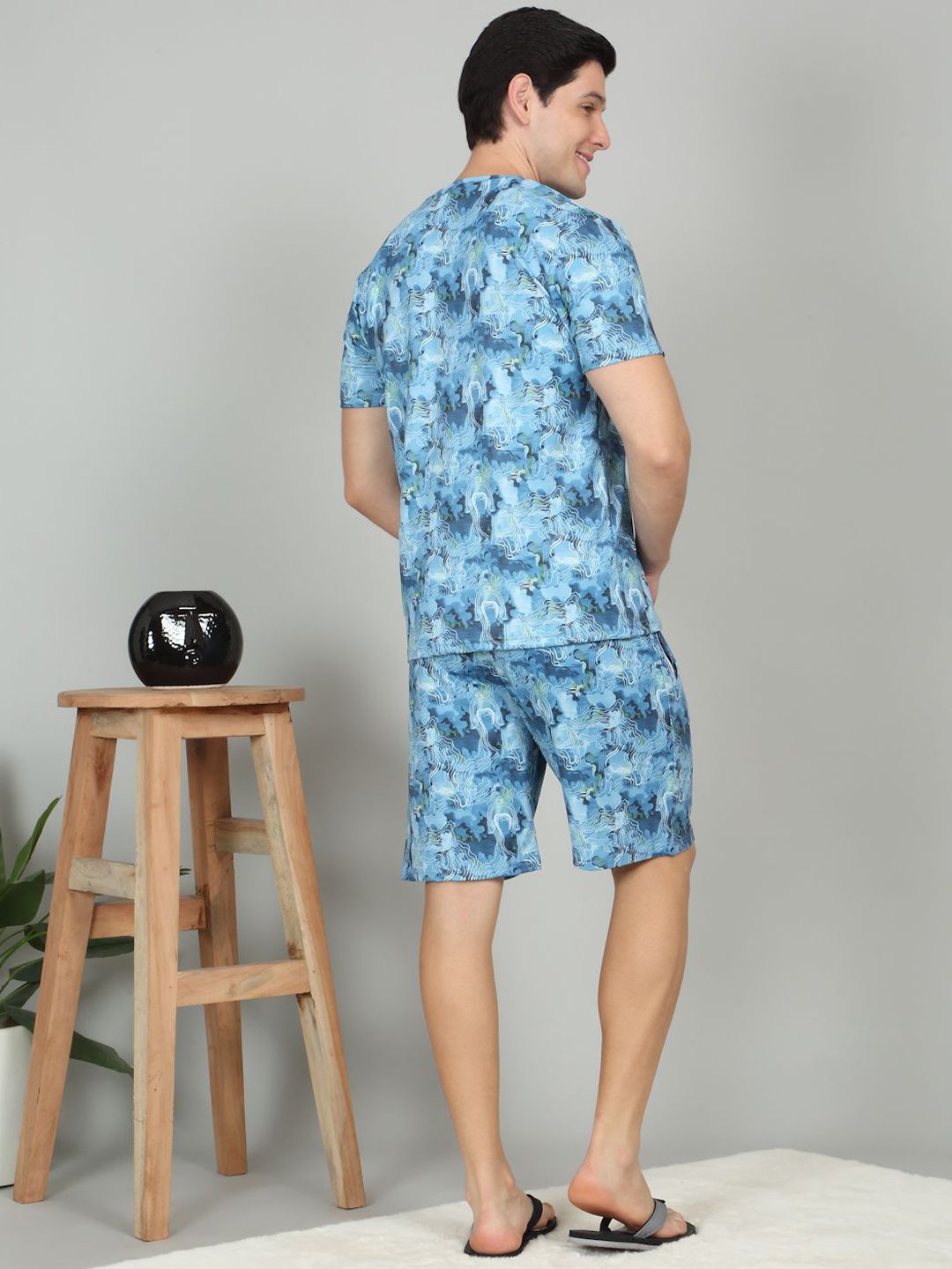 Sweet Dreams Printed Round Neck T-Shirt & Shorts