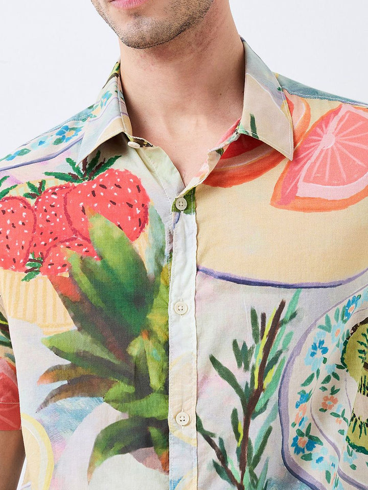 SPYKAR Men Spread Collar Floral Printed Cotton Casual Shirt