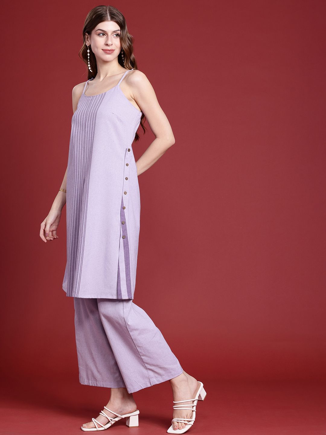 Anouk Women Striped Regular Kurta With Palazzos