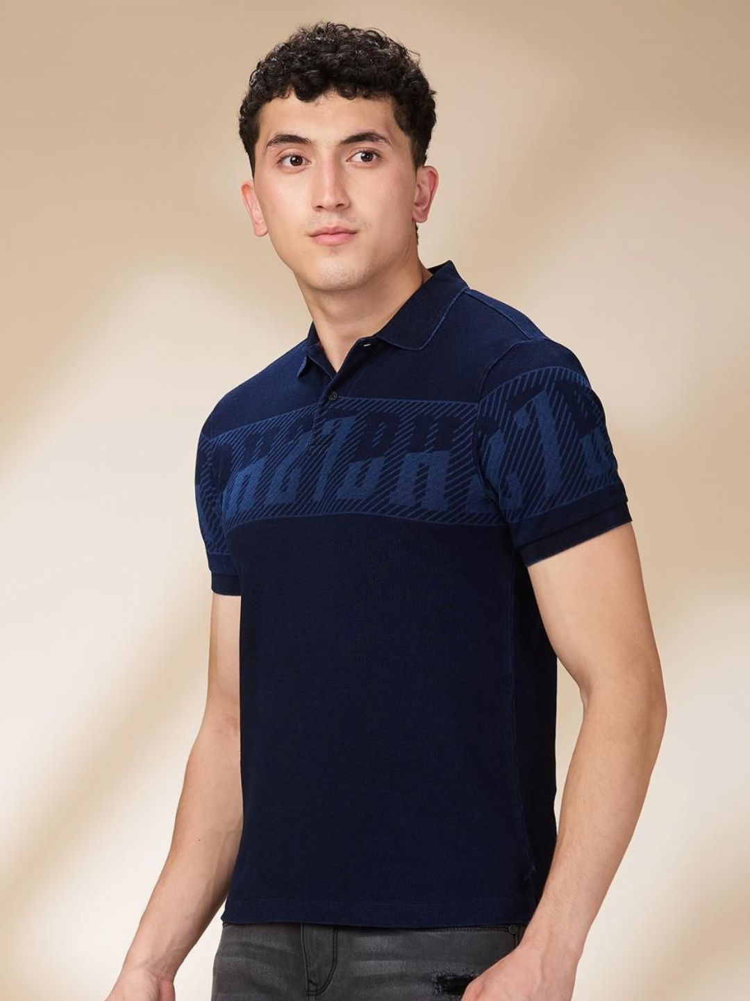 Being Human Men Typography Printed Polo Collar Cotton Slim Fit T-shirt