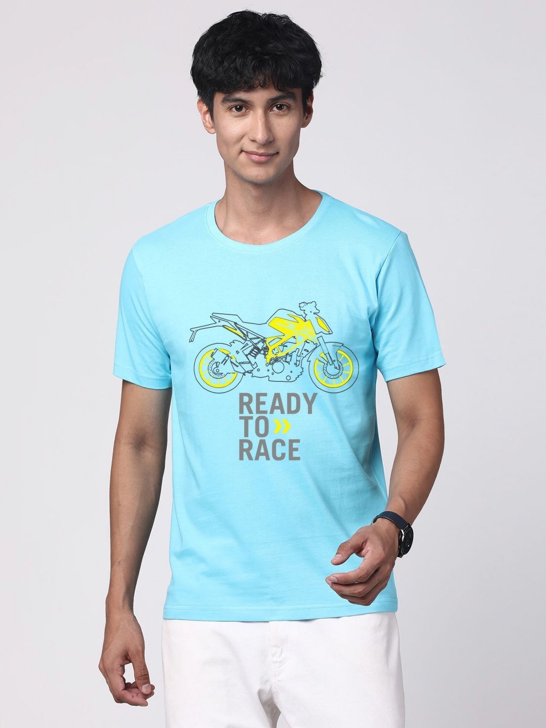 ADRO Men Graphic Printed Round Neck Cotton T-shirt