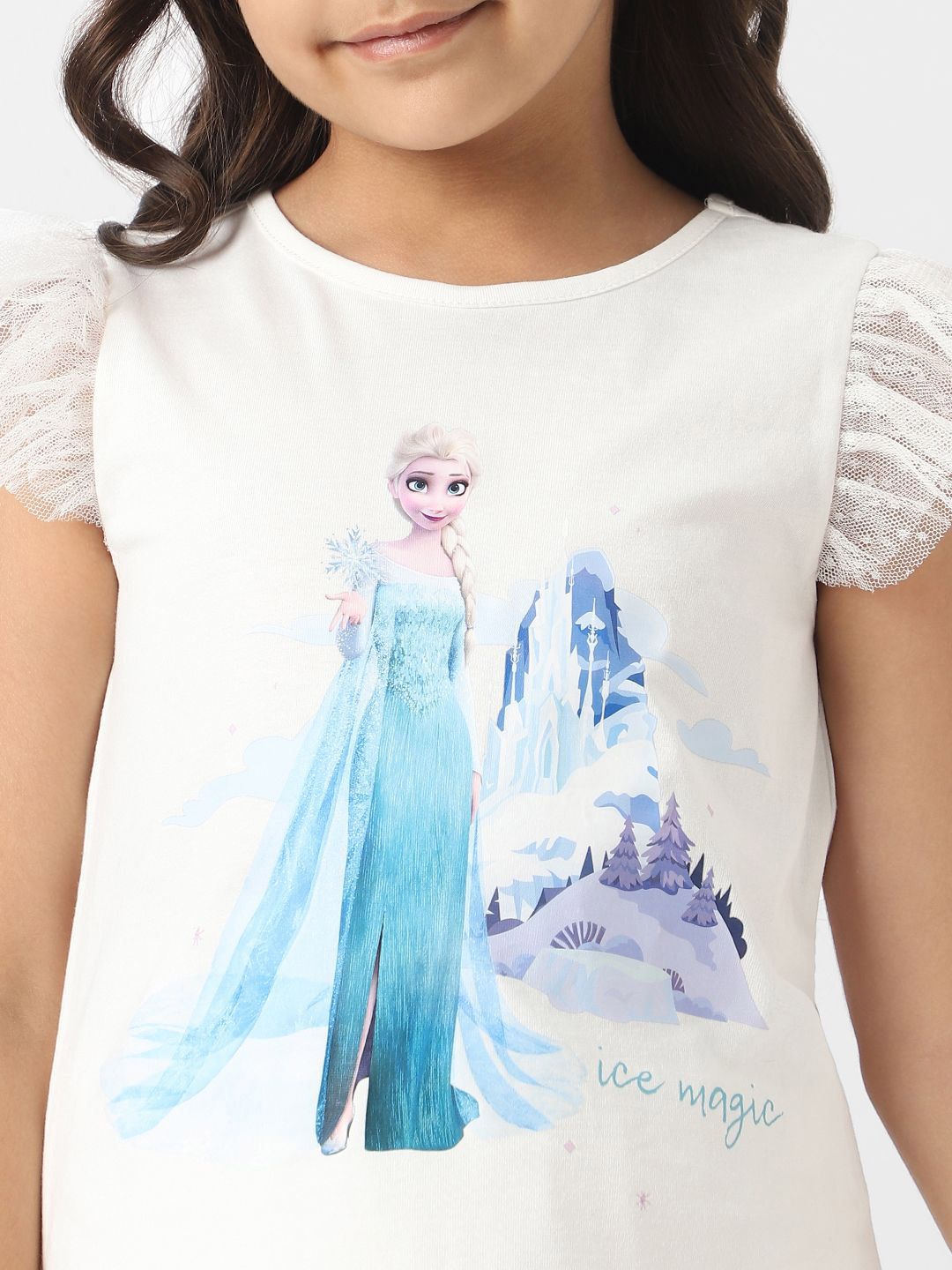 NautiNati Disney Frozen Elsa Girls Party Wear Set of Top and Tulle Skirt