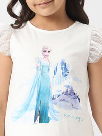 NautiNati Disney Frozen Elsa Girls Party Wear Set of Top and Tulle Skirt