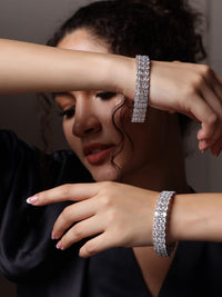 Set Anouk 2 Gelang Bertampal Berlian Amerika Bersalut Rhodium