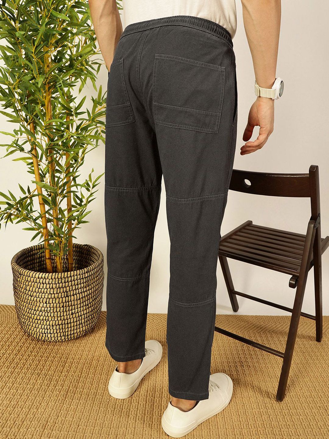 Thomas Scott Men Cotton Mid-Rise Regular Trousers