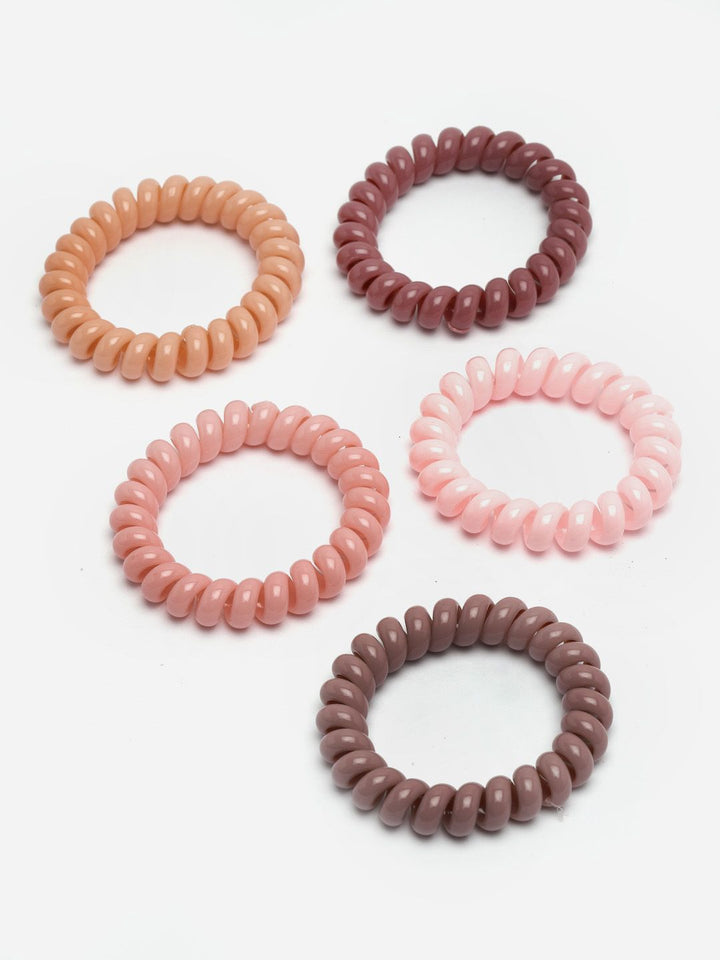 VOGUE PANASH Women Set of 5  Spring Scrunchies Ponytail Holders