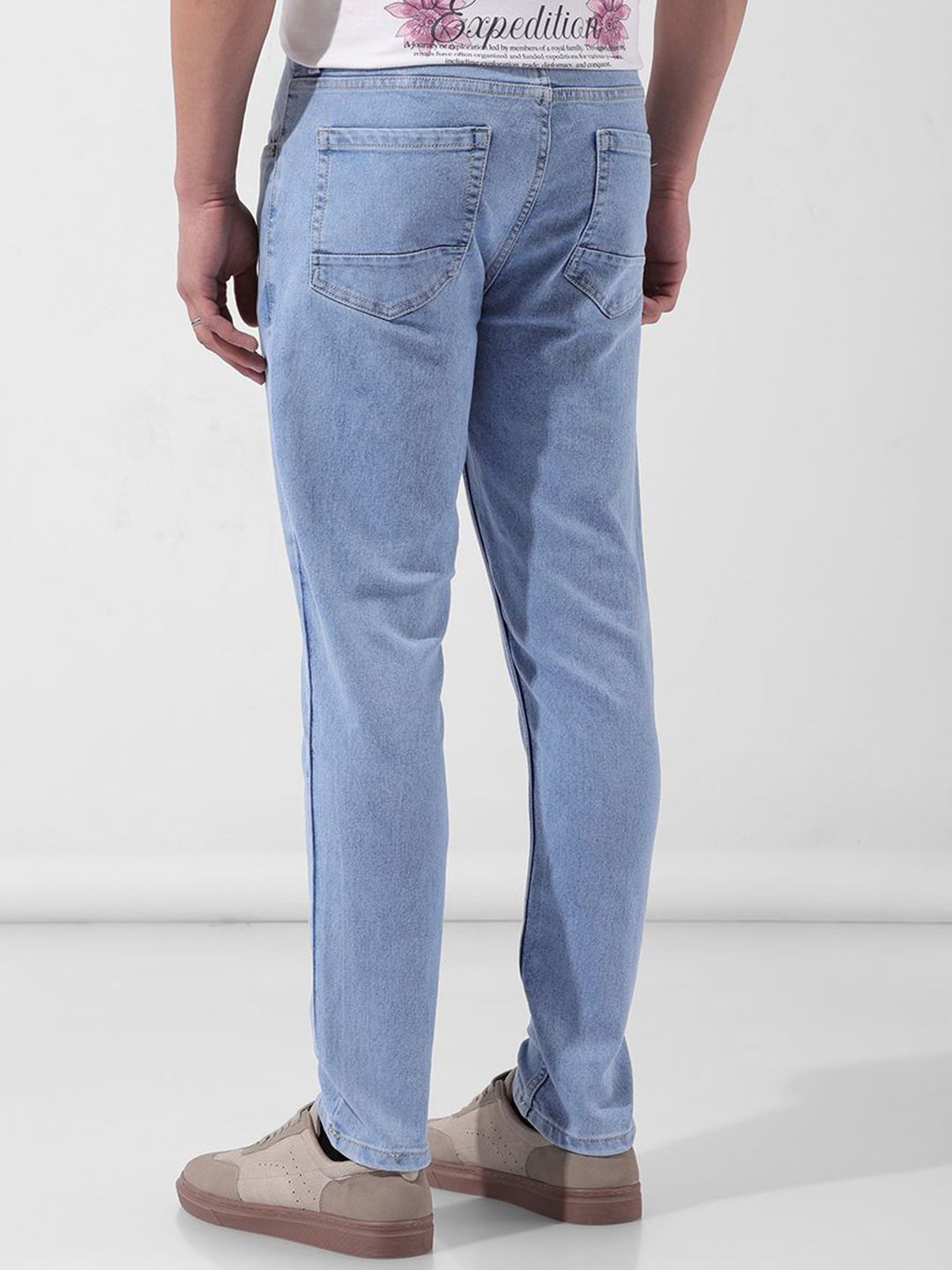 The Indian Garage Co Men Slim Fit Cotton Mid-Rise Stretchable Jeans