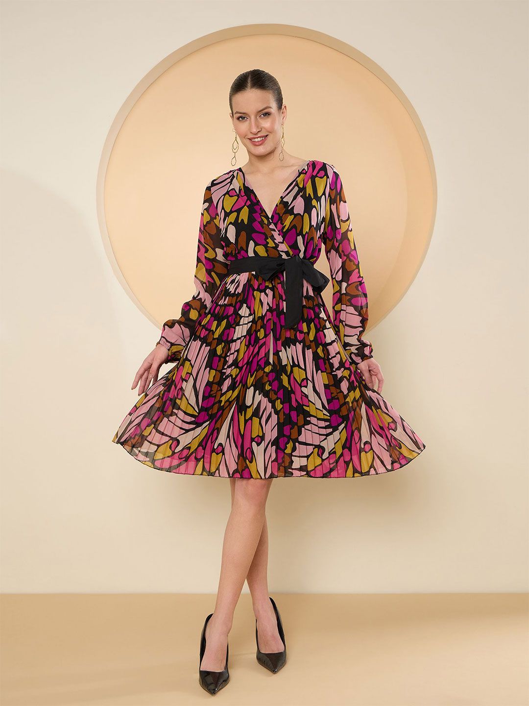 Antheaa Floral Print Georgette Dress
