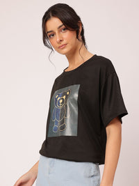 DressBerry Cozy Essentials Printed Relaxed Fit T-shirt