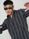 VASTRADO Men Classic Spread Collar Vertical Striped Cotton Slim Fit Casual Shirt