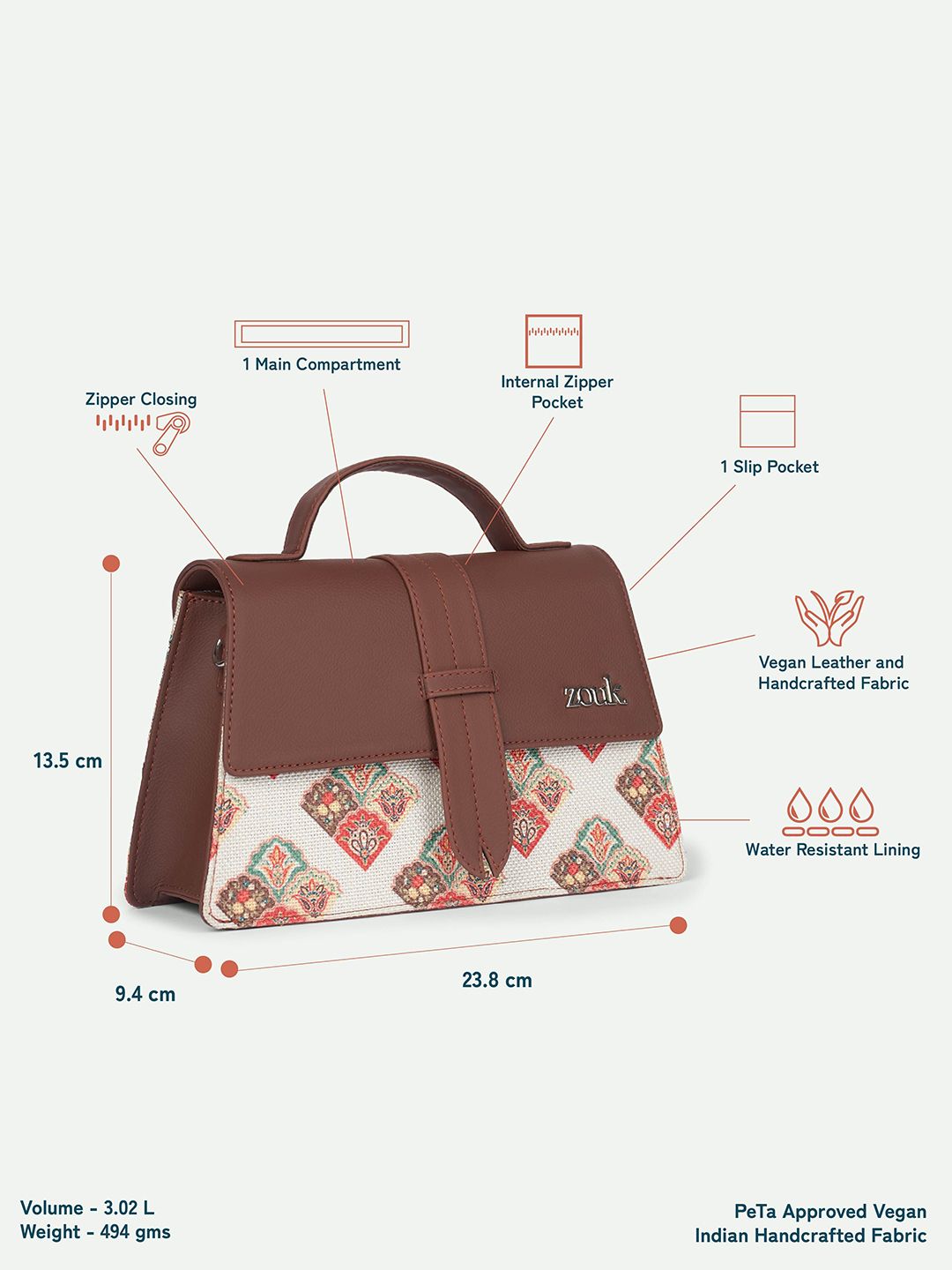 Zouk Kriti Sanon - Seashell Motif White Iconic Evening Structured Satchel