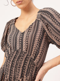 DressBerry Smocked Stripes Styled Back Mini Dress