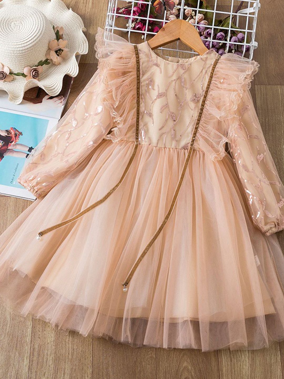 Pakaian bersulam gadis YK Fit & Flare