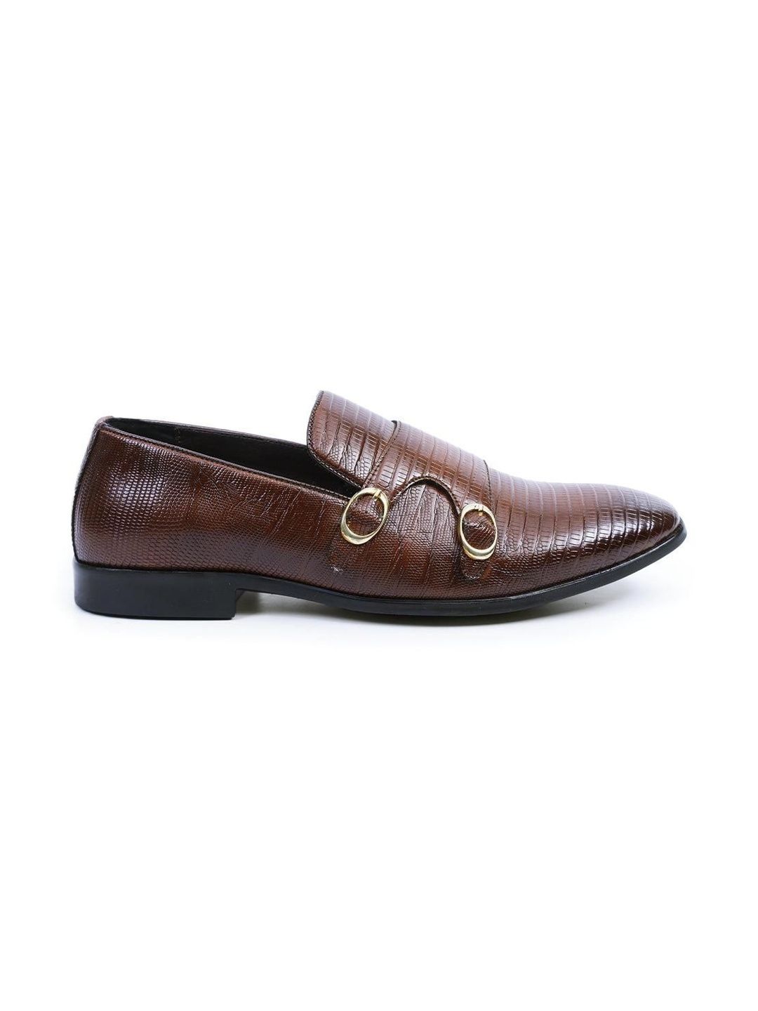 MONKSTORY Men Atelier 1970 Textured Double Formal Monk Shoes
