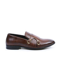 MONKSTORY Men Atelier 1970 Textured Double Formal Monk Shoes